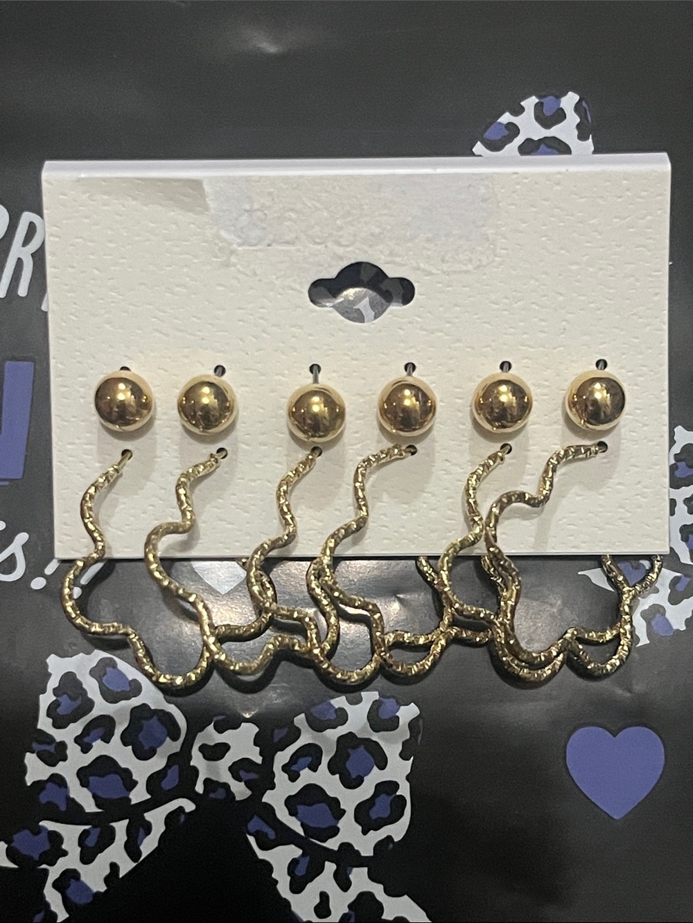 Gold Twisted Hoop and Stud Earring Set - Women Jewelry